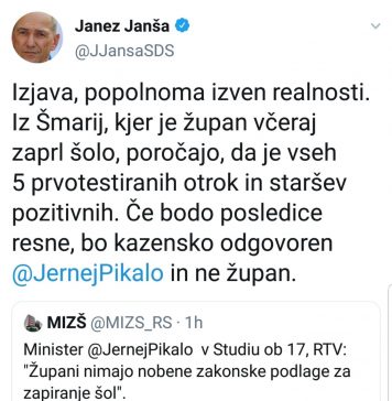 Izjava tedna: Izjava, popolnoma izven realnosti.