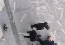 (Video) Drama v središču Ljubljane: Z motorno žago nad hram demokracije