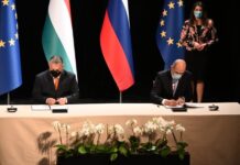 (Video) Janša in Orban pohvalila odnose med državama in podpisala sporazum