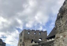 Grozljivo! Z grajskega zidu omahnil 40 metrov globoko