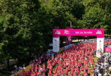 Tivoli so tekačice obarvale roza