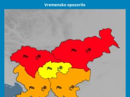 IZDANO RDEČE OPOZORILO: Izrazita hladna fronta prinaša burno vremensko dogajanje v Slovenijo